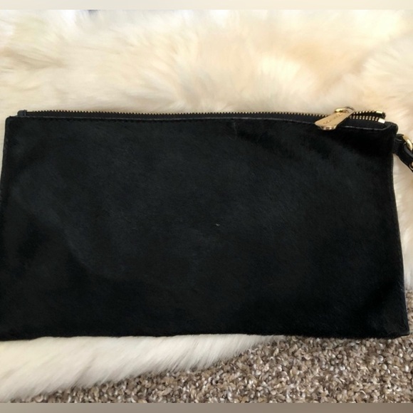Michael Kors Bedford Black Calf Hair Wristlet/Clutch with Zip Closure - Picture 2 of 4